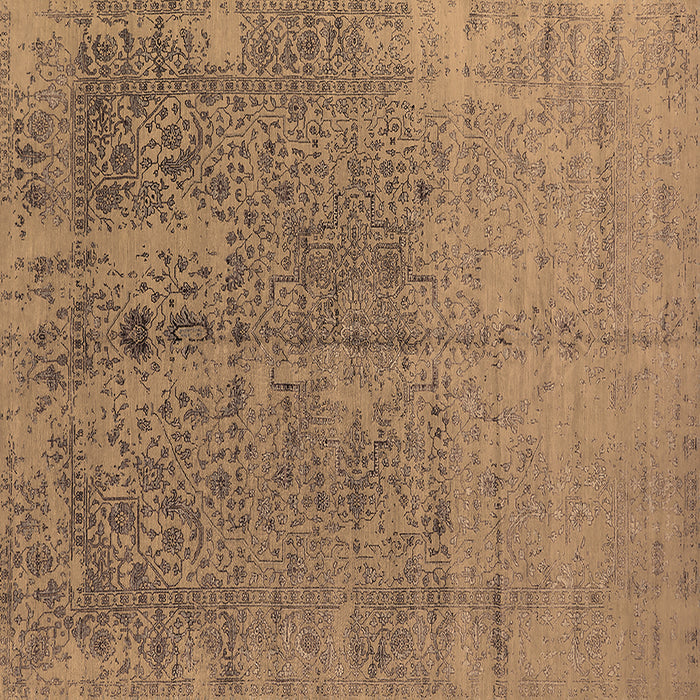 Square Oriental Brown Industrial Rug, urb2714brn