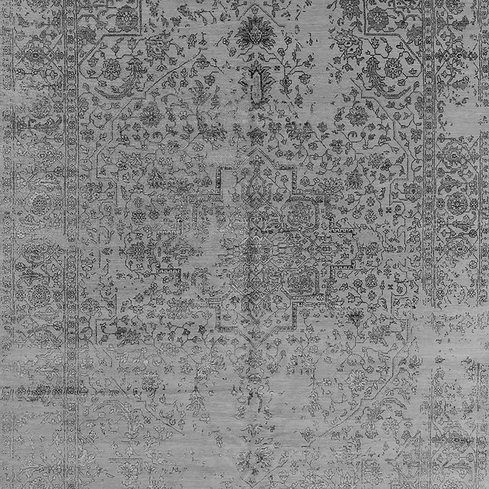 Machine Washable Oriental Gray Industrial Rug, wshurb2714gry