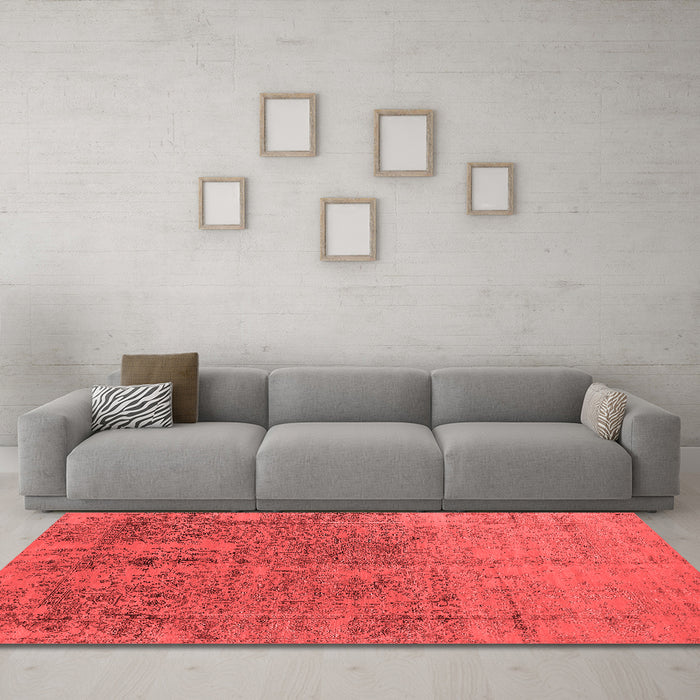 Industrial Red Washable Rugs