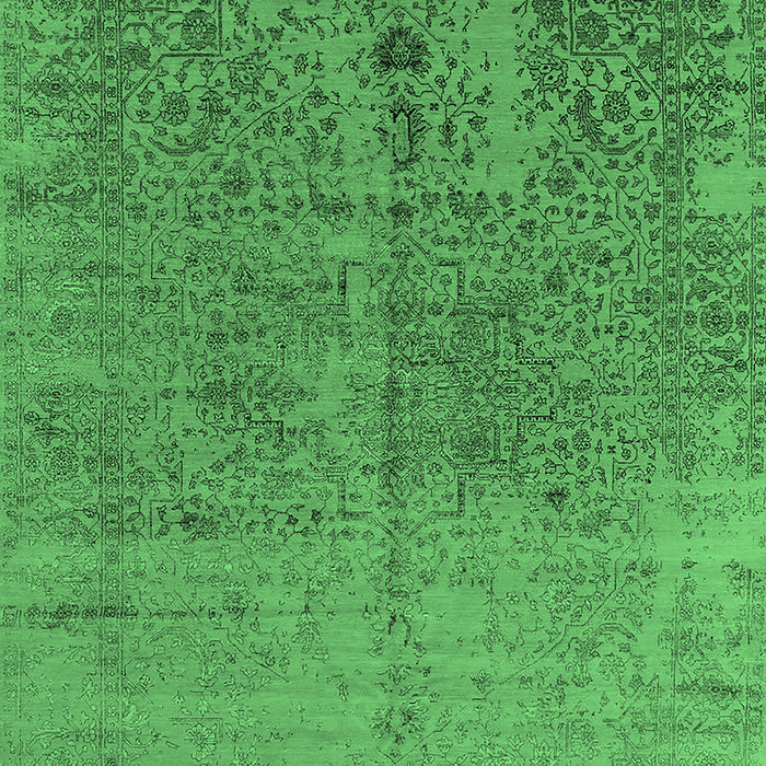 Machine Washable Oriental Emerald Green Industrial Area Rugs, wshurb2714emgrn