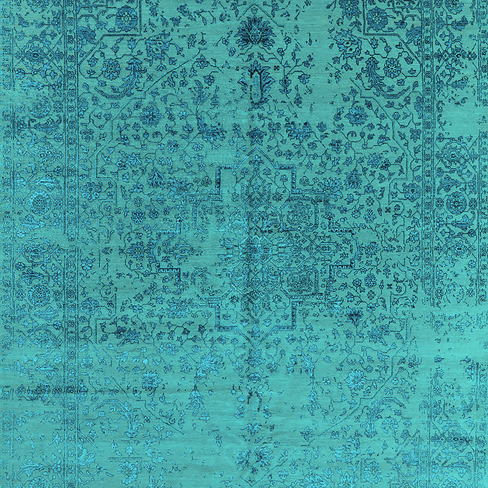 Machine Washable Oriental Turquoise Industrial Area Rugs, wshurb2714turq