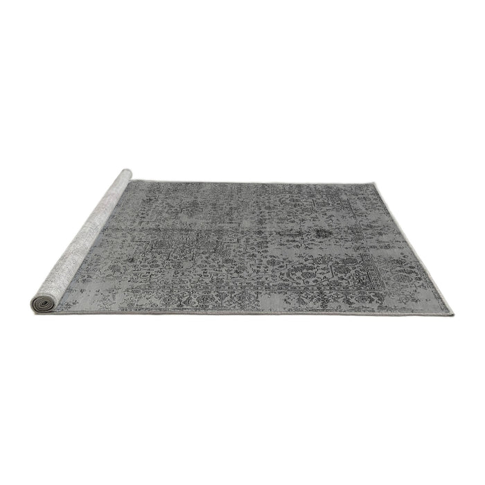 Sideview of Machine Washable Oriental Gray Industrial Rug, wshurb2714gry