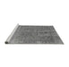 Sideview of Machine Washable Oriental Gray Industrial Rug, wshurb2714gry