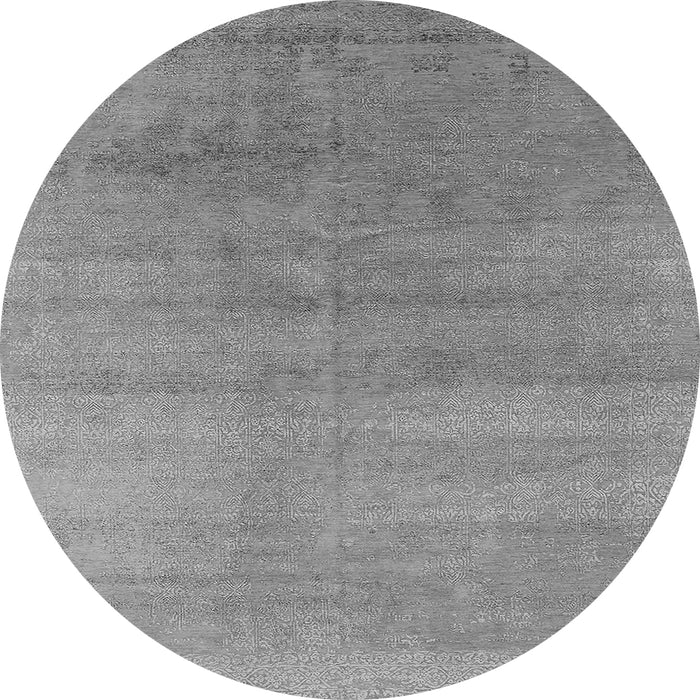 Round Oriental Gray Industrial Rug, urb2715gry