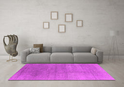 Machine Washable Oriental Pink Industrial Rug in a Living Room, wshurb2715pnk