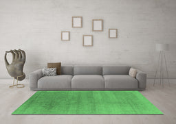 Machine Washable Oriental Emerald Green Industrial Area Rugs in a Living Room,, wshurb2715emgrn