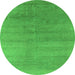 Round Oriental Green Industrial Rug, urb2715grn