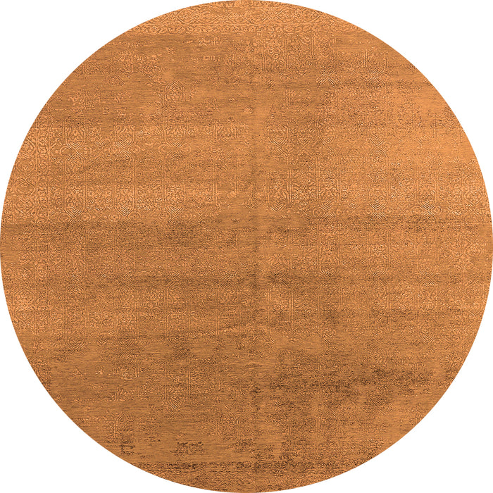 Round Oriental Orange Industrial Rug, urb2715org
