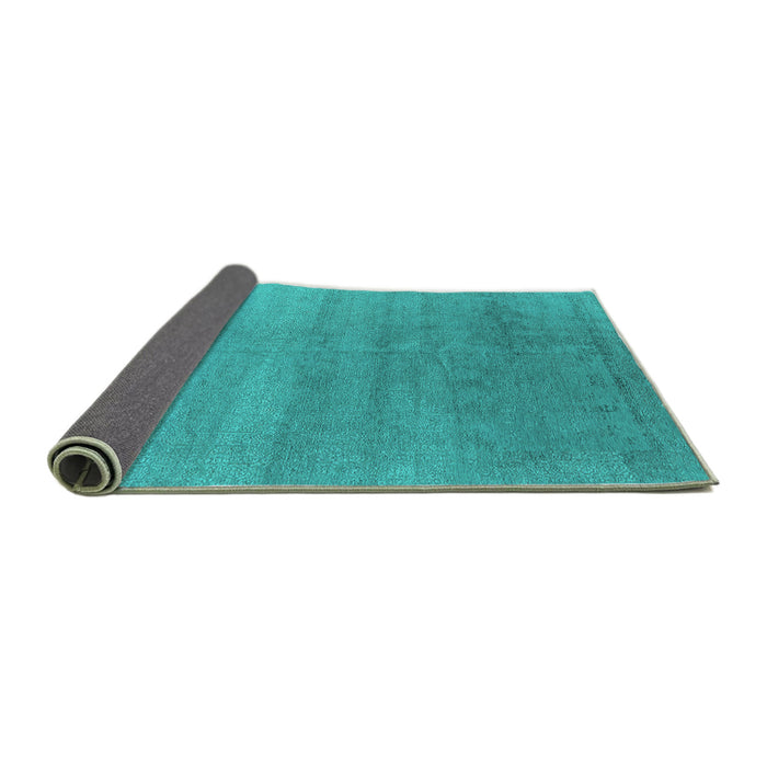 Sideview of Oriental Turquoise Industrial Rug, urb2715turq