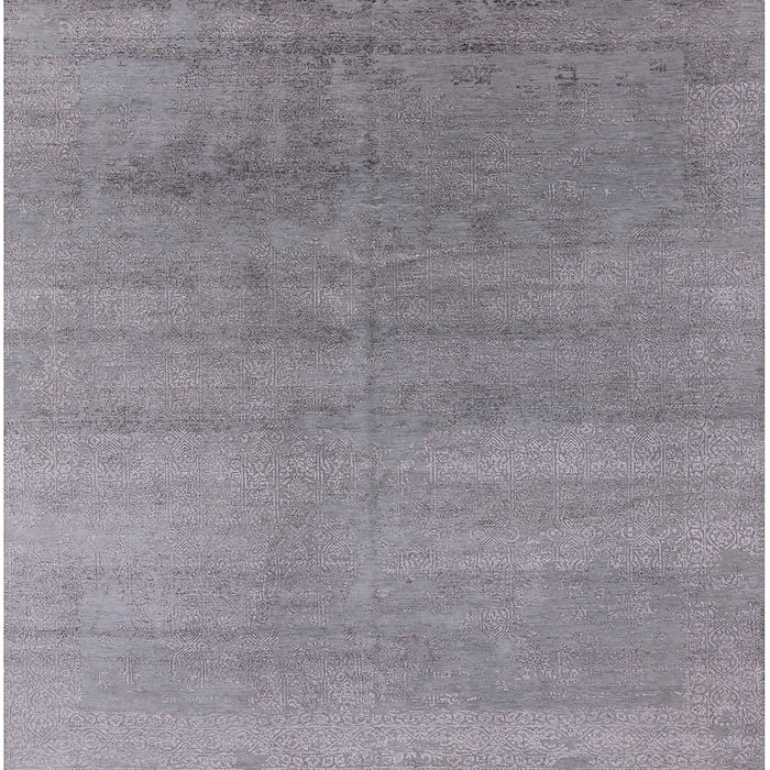 Square Machine Washable Industrial Modern Grey Gray Rug, wshurb2715