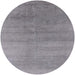 Round Machine Washable Industrial Modern Grey Gray Rug, wshurb2715