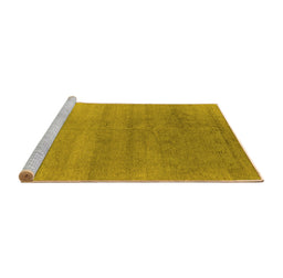Sideview of Machine Washable Oriental Yellow Industrial Rug, wshurb2715yw