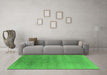 Machine Washable Oriental Green Industrial Area Rugs in a Living Room,, wshurb2715grn