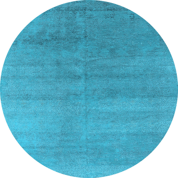 Round Oriental Light Blue Industrial Rug, urb2715lblu