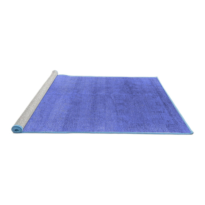 Sideview of Machine Washable Oriental Blue Industrial Rug, wshurb2715blu