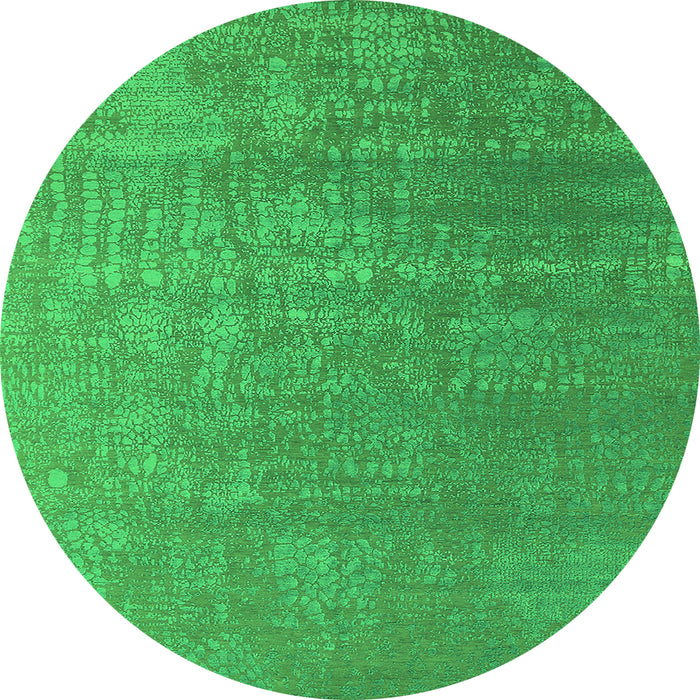 Round Oriental Green Industrial Rug, urb2716grn