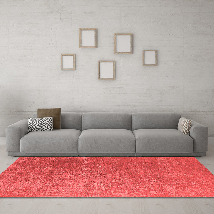 Industrial Red Washable Rugs