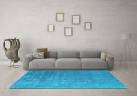 Machine Washable Oriental Light Blue Industrial Rug, wshurb2716lblu