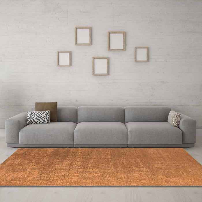 Machine Washable Oriental Orange Industrial Area Rugs in a Living Room, wshurb2716org