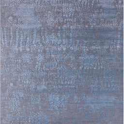 Square Mid-Century Modern Light Purple Blue Oriental Rug, urb2716