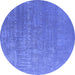 Round Oriental Blue Industrial Rug, urb2716blu