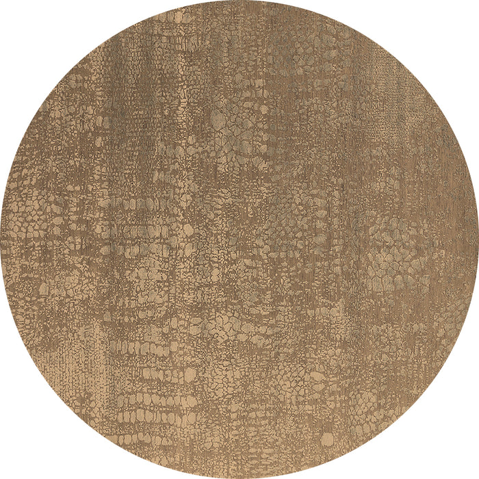 Round Machine Washable Oriental Brown Industrial Rug, wshurb2716brn