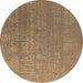 Round Oriental Brown Industrial Rug, urb2716brn