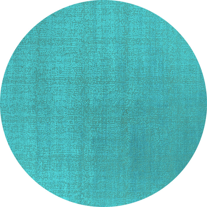 Round Machine Washable Oriental Turquoise Industrial Area Rugs, wshurb2717turq
