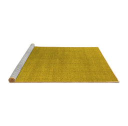 Sideview of Machine Washable Oriental Yellow Industrial Rug, wshurb2717yw
