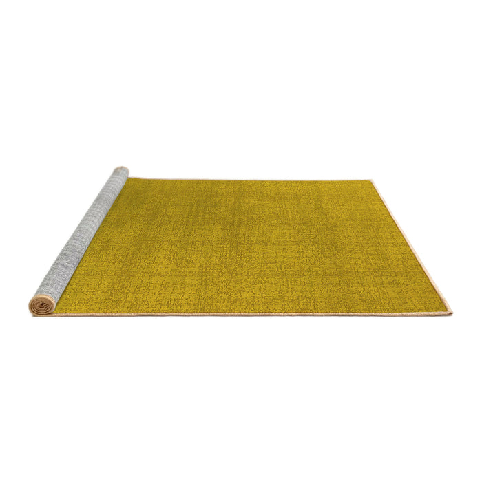 Sideview of Machine Washable Oriental Yellow Industrial Rug, wshurb2717yw