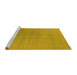 Sideview of Machine Washable Oriental Yellow Industrial Rug, wshurb2717yw