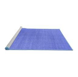 Sideview of Machine Washable Oriental Blue Industrial Rug, wshurb2717blu