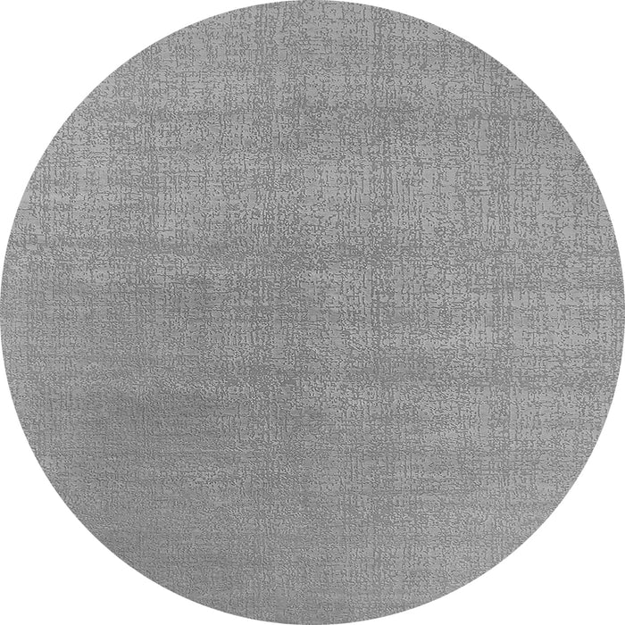 Round Machine Washable Oriental Gray Industrial Rug, wshurb2717gry