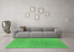 Machine Washable Oriental Green Industrial Area Rugs in a Living Room,, wshurb2717grn