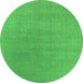 Round Oriental Green Industrial Rug, urb2717grn