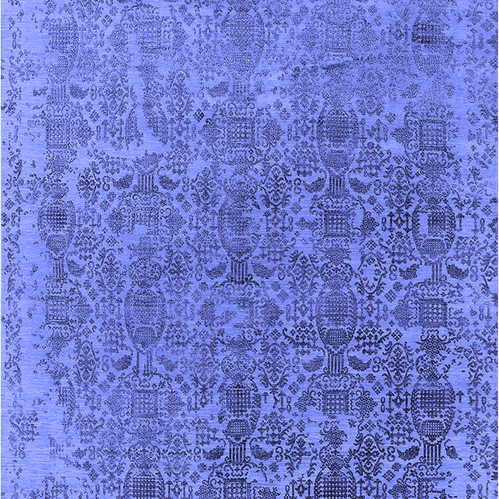 Machine Washable Oriental Blue Industrial Rug, wshurb2718blu