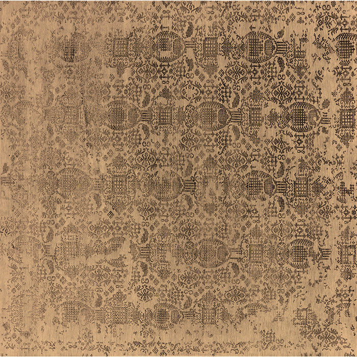 Square Oriental Brown Industrial Rug, urb2718brn