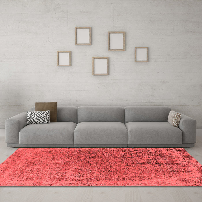 Industrial Red Washable Rugs