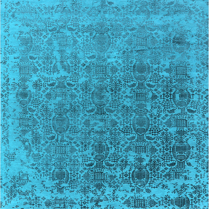 Square Oriental Light Blue Industrial Rug, urb2718lblu