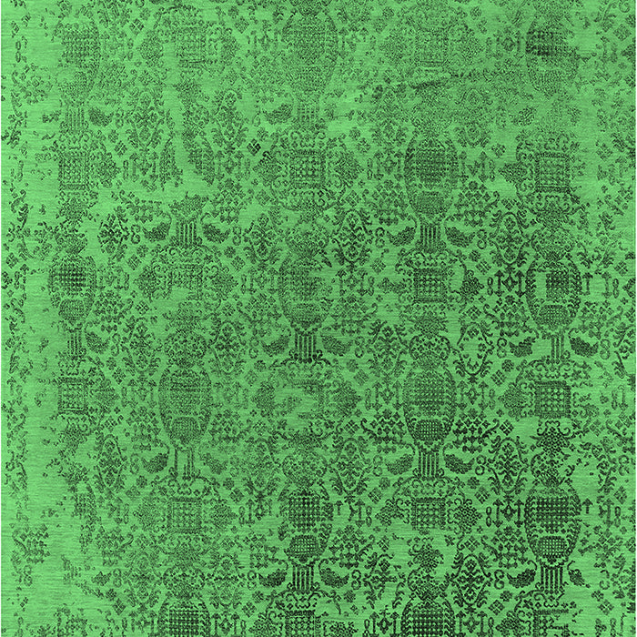 Machine Washable Oriental Emerald Green Industrial Area Rugs, wshurb2718emgrn