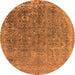 Round Oriental Orange Industrial Rug, urb2718org