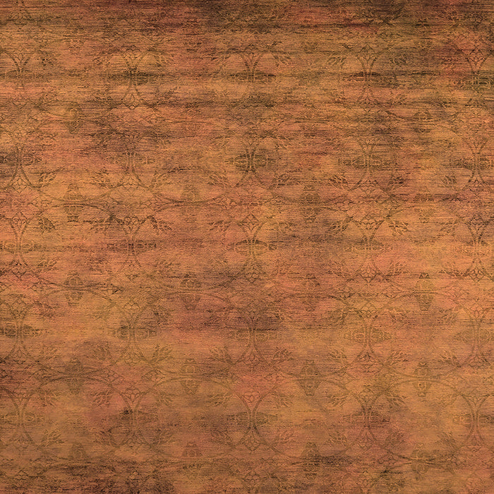 Square Machine Washable Oriental Orange Industrial Area Rugs, wshurb2719org