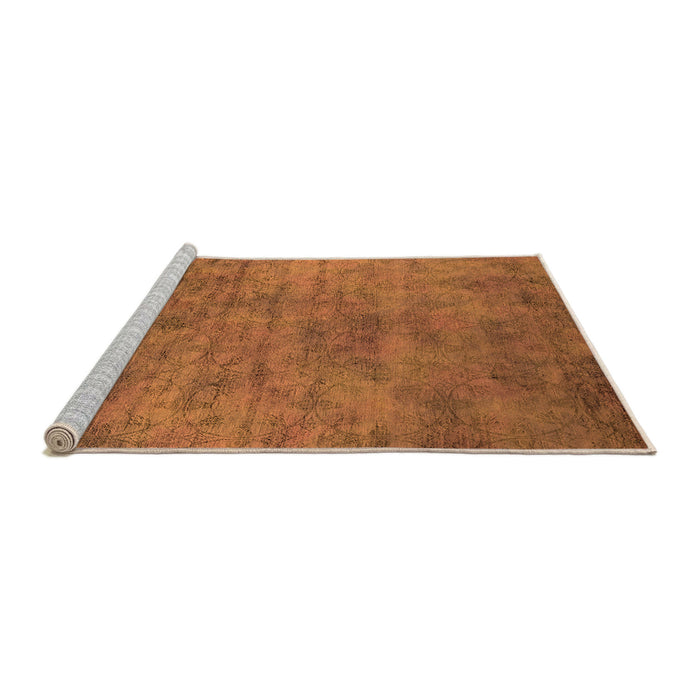 Sideview of Machine Washable Oriental Orange Industrial Area Rugs, wshurb2719org