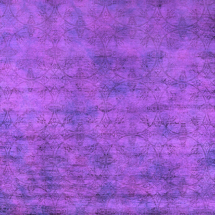 Round Machine Washable Oriental Purple Industrial Area Rugs, wshurb2719pur