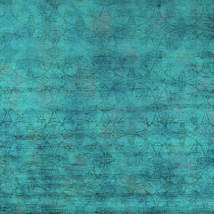 Machine Washable Oriental Turquoise Industrial Area Rugs, wshurb2719turq