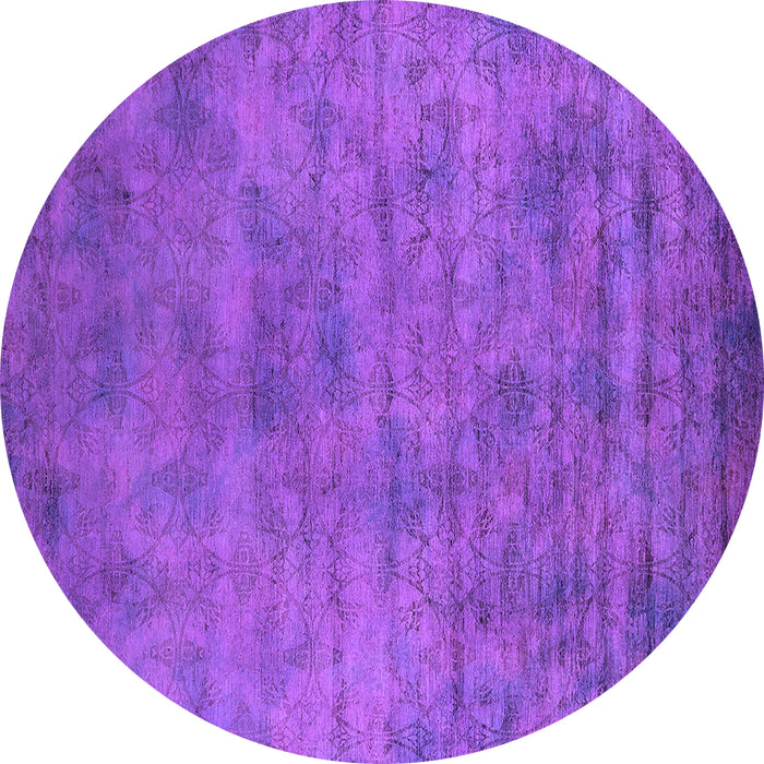 Round Oriental Purple Industrial Rug, urb2719pur