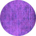 Round Oriental Purple Industrial Rug, urb2719pur