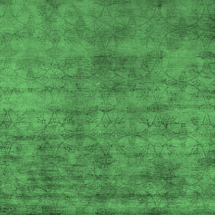 Machine Washable Oriental Emerald Green Industrial Area Rugs, wshurb2719emgrn