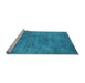 Sideview of Machine Washable Oriental Light Blue Industrial Rug, wshurb2719lblu