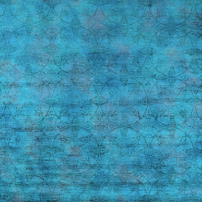 Machine Washable Oriental Light Blue Industrial Rug, wshurb2719lblu